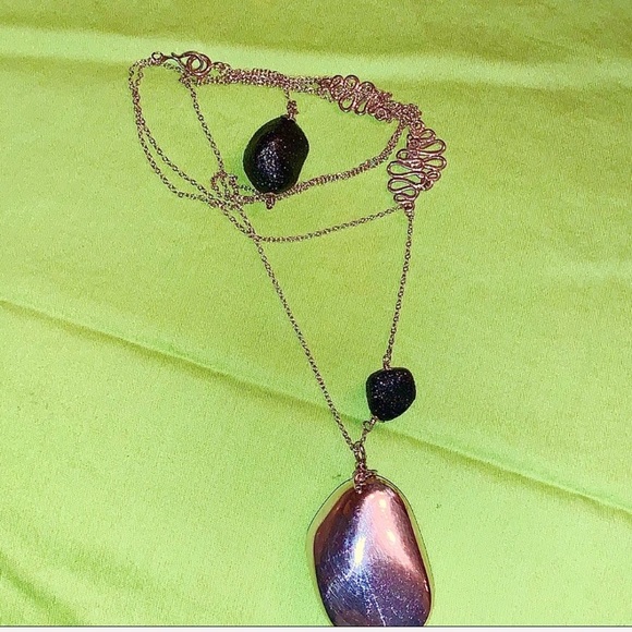 Lava Rock & Sterling Silver Necklace Powerful 34” - Picture 13 of 16